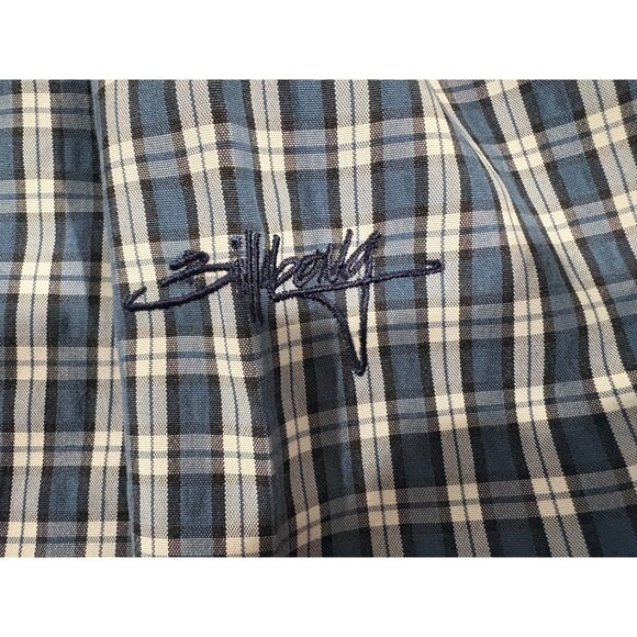 Billabong Button Shirt Mens Blue White Plaid Square Long Sleeve Poly Casual XL - Picture 4 of 11